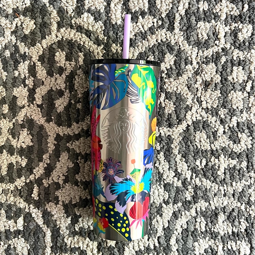 Starbucks 2023 Immersive Floral Tropical Tumbler with Straw (24 oz)